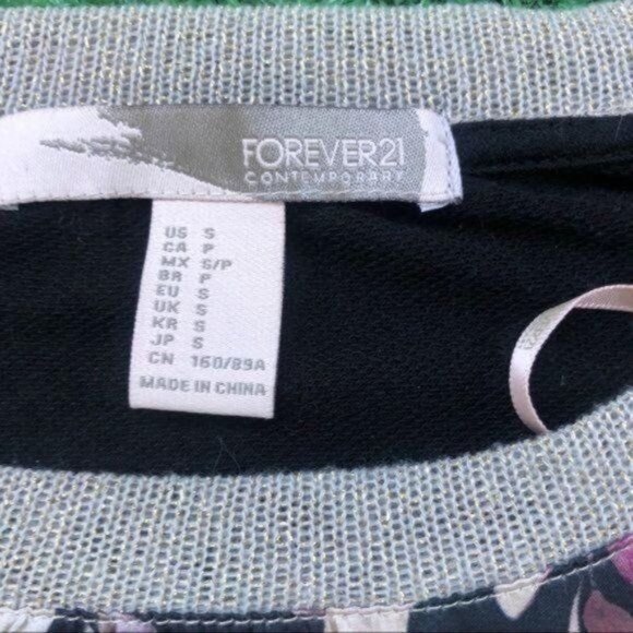 Forever 21 Multicolor  Silky Long Sleeve Top Size S - Picture 6 of 7